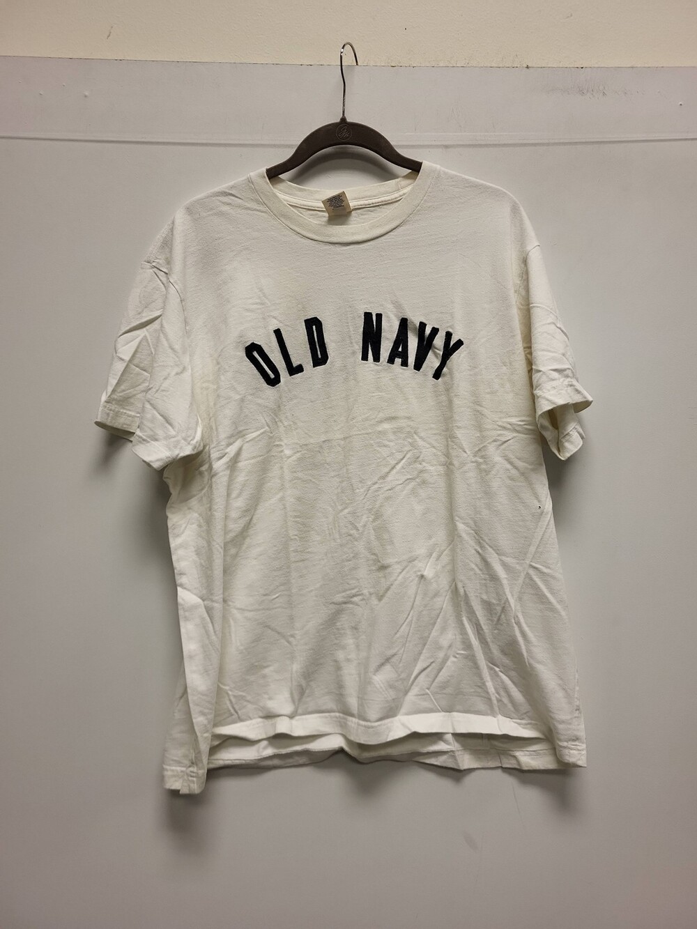 Old Navy T-Shirt Mens XL White Short Sleeve Crew Neck Cotton Logo Graphic Tee